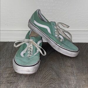 Green and White Sneakers